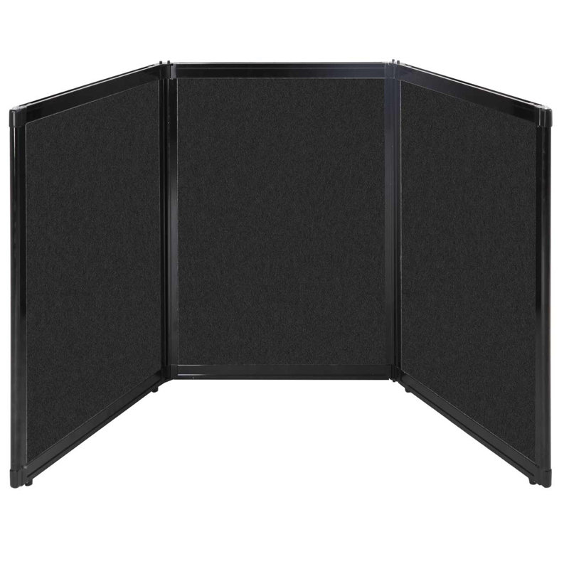 Plateau de table pliable 36 po Soundsorb, H 36 po x l 78 po x P 2 po, Noir