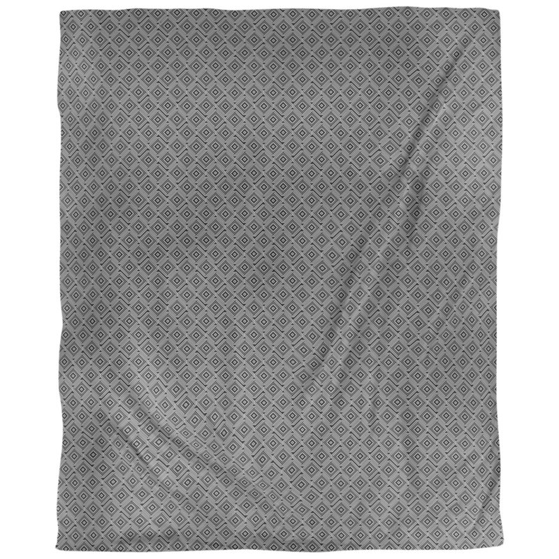 Tissu de labyrinthe carré, Noir / Blanc, L 54 po x l 36 po, Lin huître palazzo