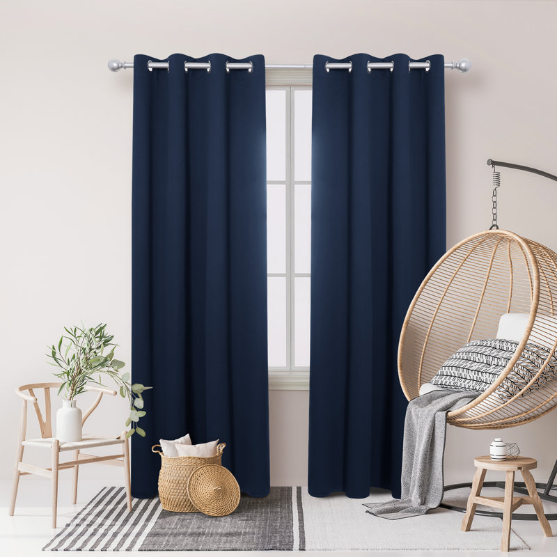 Penrith Blackout Curtain Pair, 52" W x 84" L, Navy Blue