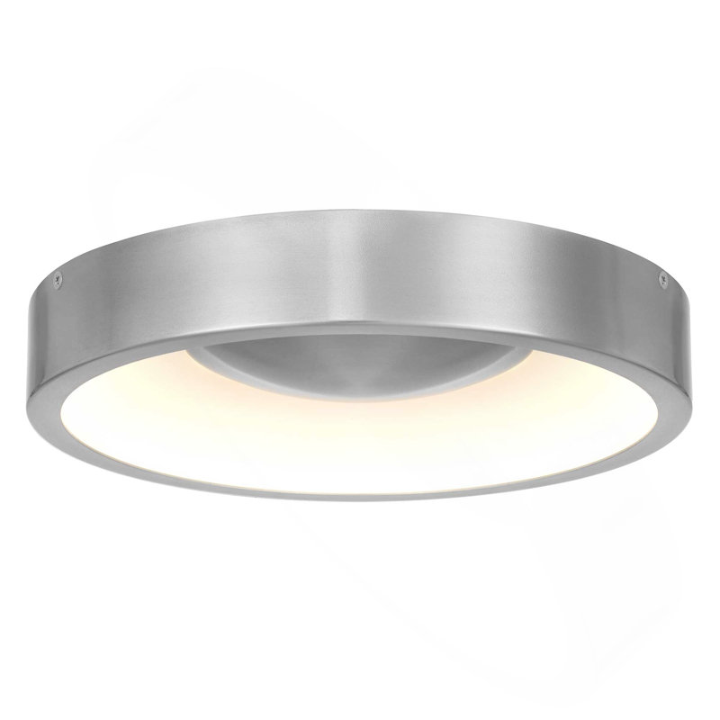 Plafonnier encastré à DEL 14 po noir, Nickel brossé, H 2,38 po x l 11 po x P 11 po
