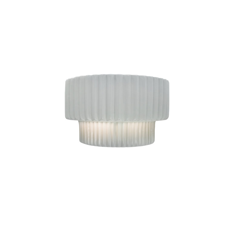 Beda Ceramic Wall Sconce, LED (Integrated), Gloss White/White