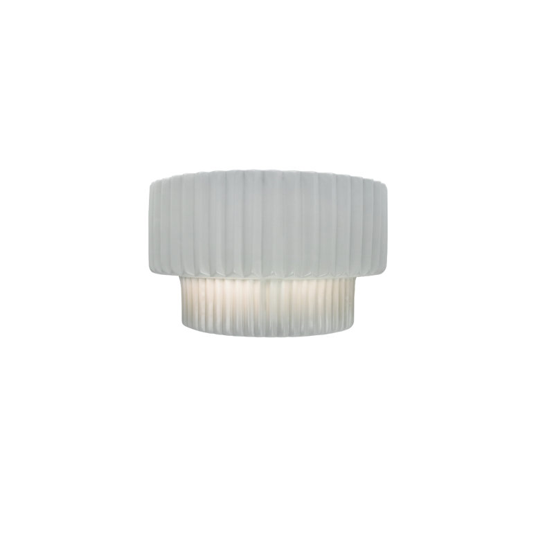 Beda Ceramic Wall Sconce, Incandescent, Gloss White/White