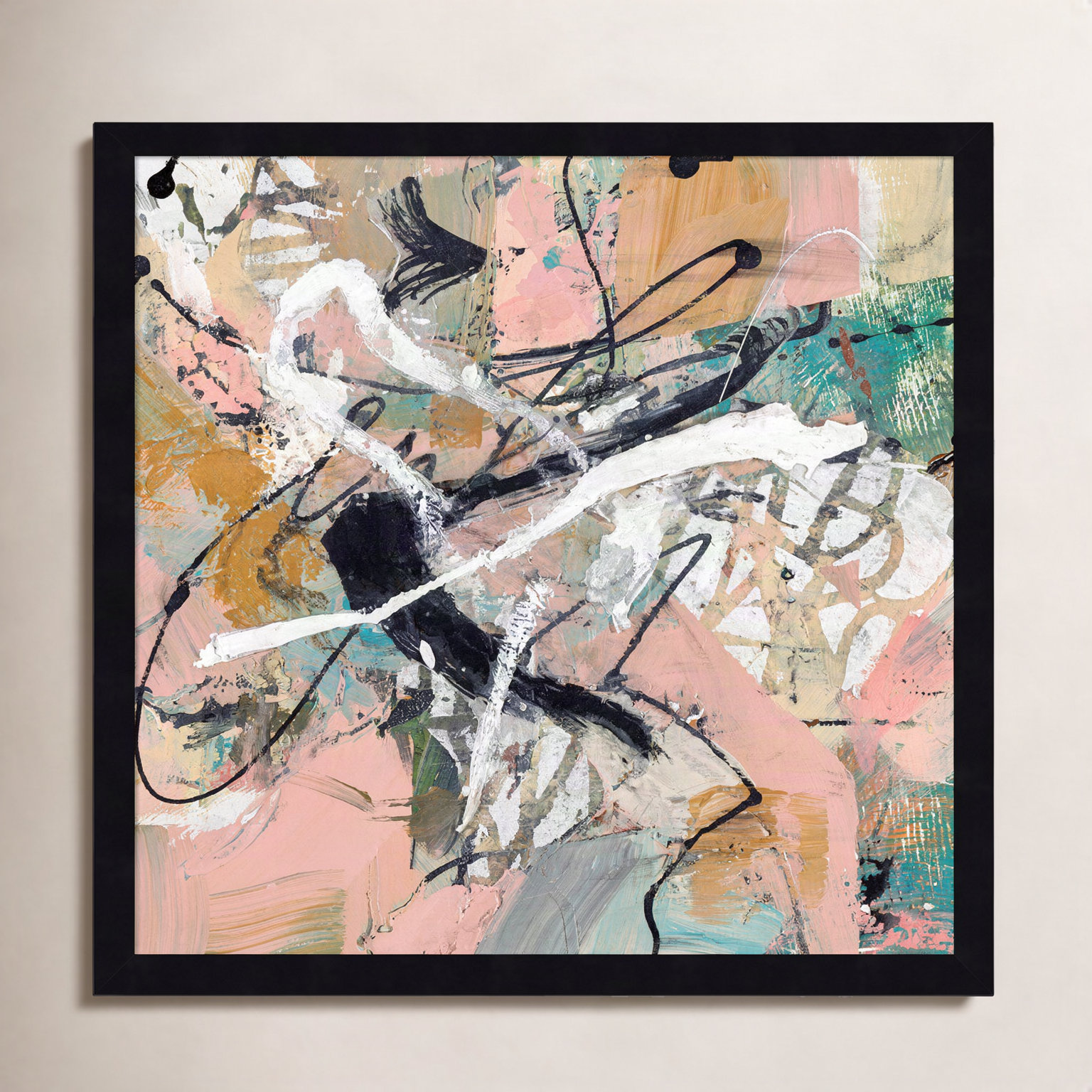 Sutter "Fluid" Print by Suzanne McCourt, 17" H x 17" W, Black