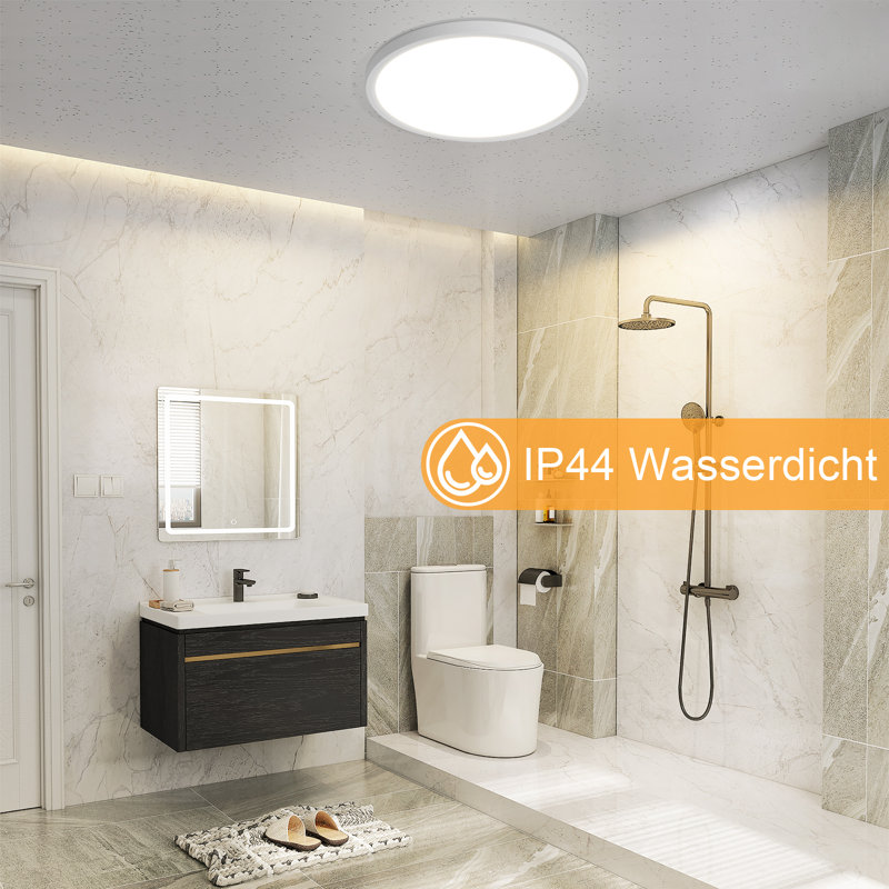 Dazia Plastic LED Flush Mount, White/Matt Black