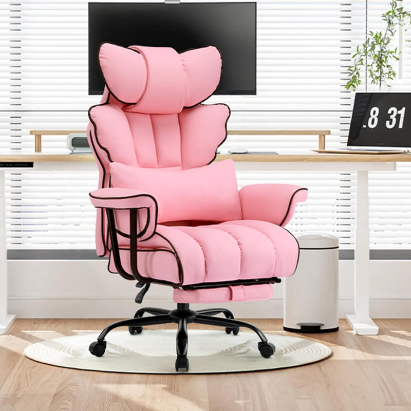 Fauteuil de direction haut dossier avec appui-tête, Rose