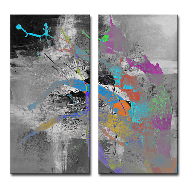 « inkd xxxviii », ensemble de 2 reproductions d’art sur toiles, H 24 po x l 24 po x p 1,5 po