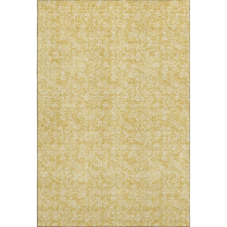 Premium Machine Washable Prisco Gold Rug
