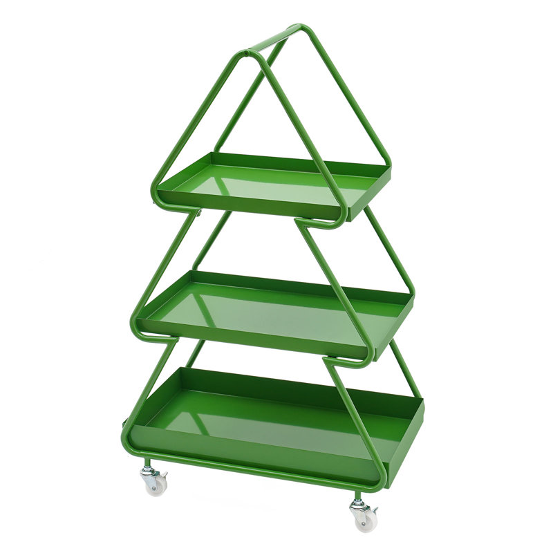 Unique 3 Tier End Table, Green