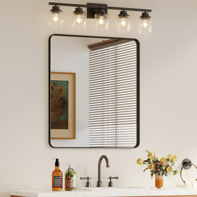 Tempered Glass And Aluminum Framed Bathroom Mirror, Vanity Wall Mirror