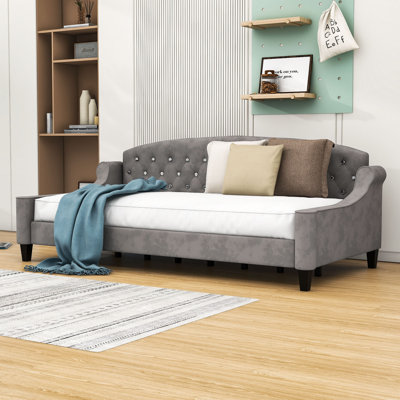 Haval Tufted Upholstered Daybed With Arms by House of Hampton