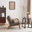 Fauteuil d'appoint rembourré en bois massif Elizabeth Mid Century-799492594