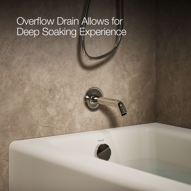 Bellwether® 60" x 30.25" Alcove Soaking Cast Iron Bathtub, Left, Biscuit