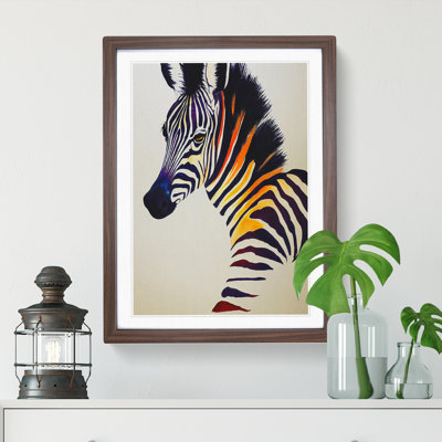 Colourful Zebra - Single Picture Frame Print