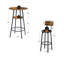 Tabouret de bar rond avec tablette, tabouret rembourré avec dossier-1408415255-1408415248