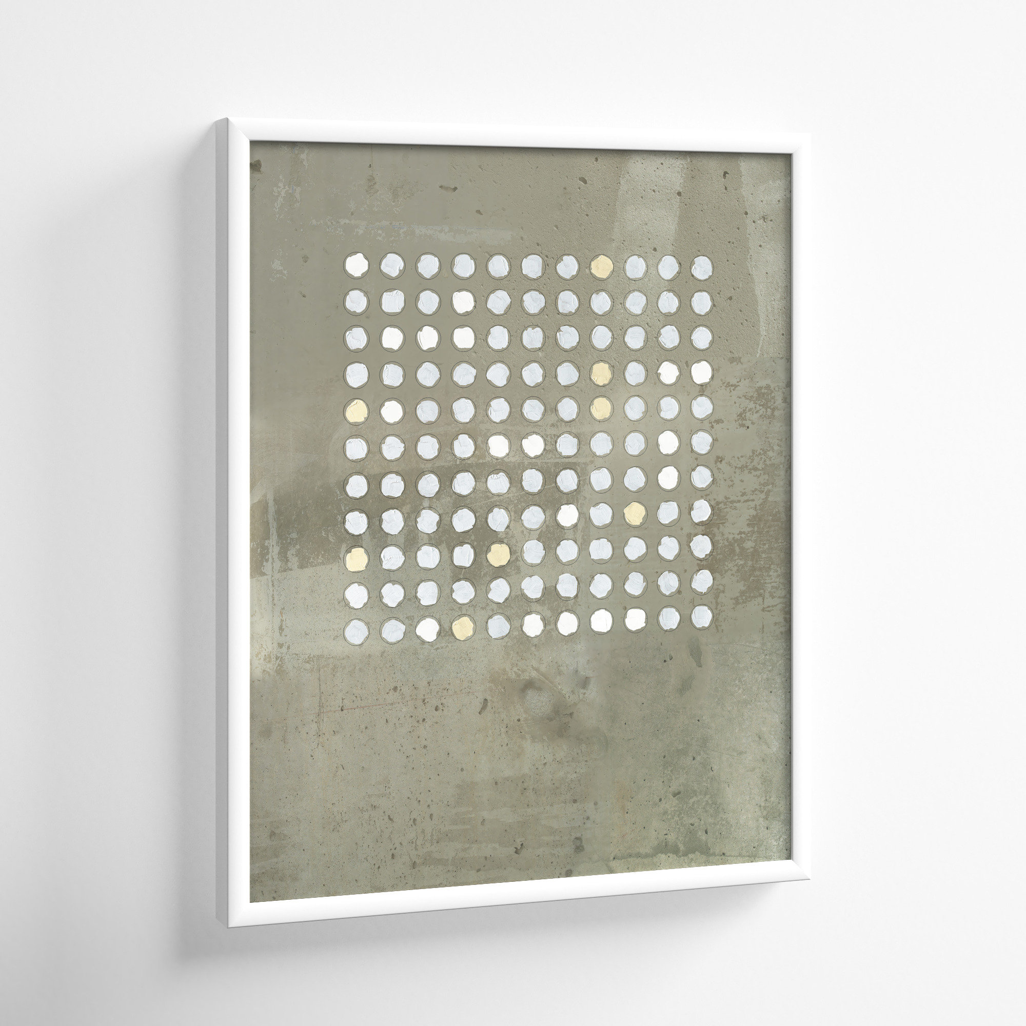 Circles In Squares 2 by Jacques Pilon, White, 20" H x 16" W x 1.25" D