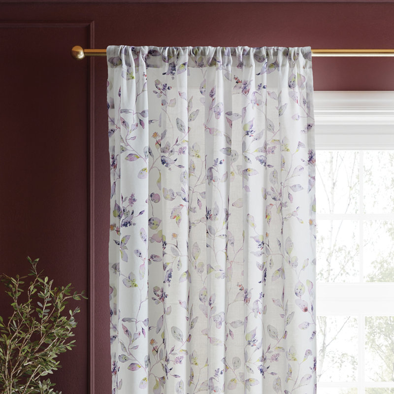 Ted Baker Lilac Print Multi 50 X 84 Curtain Panel Pair (Set Of 2), 50" W x 84" L