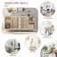 Buffet Mid-Century avec 2 portes coulissantes, sculpture et tablettes de rangement