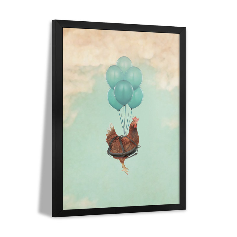 Chickens Can Fly I, affiche encadrée de qualité par Vin Zzep