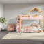 Lit de cabane à DEL avec rangement, lit double en MDF moderne pour enfants-781250724