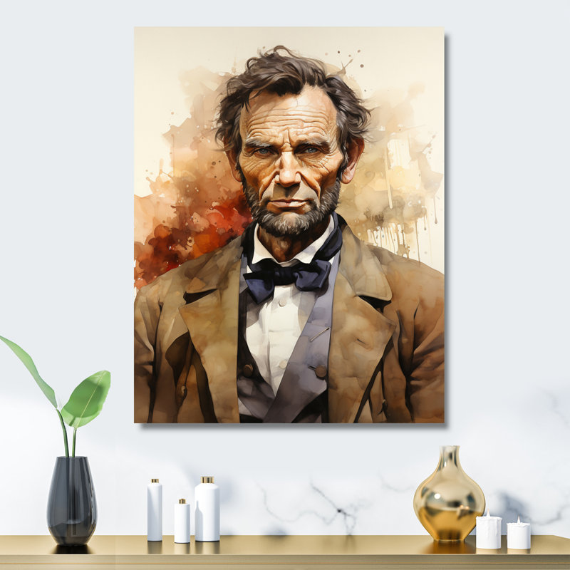 Abraham Lincoln, président II - impression sur métal, H 20 po x l 12 po x P 1 po