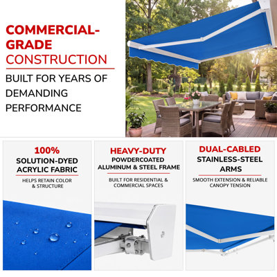 Awntech Destin Manual Retractable Awning, 14' x 10', Terracotta