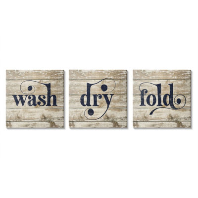 " Rustic Wash Dry Fold Text Distressed Grain Design " by Kyra Brown 3 - Pieces