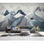 Snowy Mountains Birds Minimalistic Scandinavian Watercolor Removable Wallpaper-1594314334