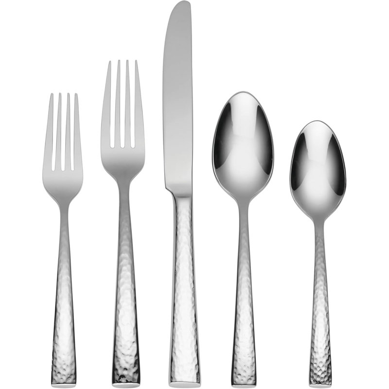 Oneida Cabria 45 Piece Fine Flatware Set, Knives, Spoons And Forks Set, Silver