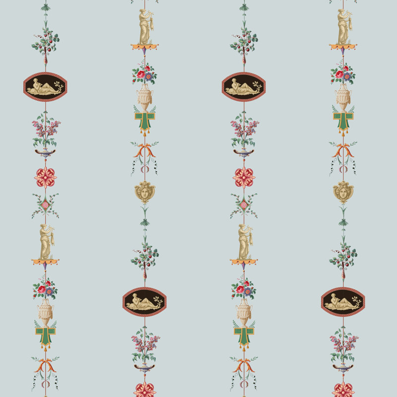 NeoClassical Stripe - Blue Feather Wallpaper