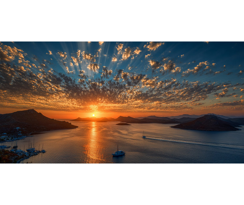 Art mural sur toile Sunset Harbour Glow, H 20 po x l 40 po x P 1,5 po