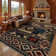 Rustic Southwestern Animal Print Washable Area Rug
