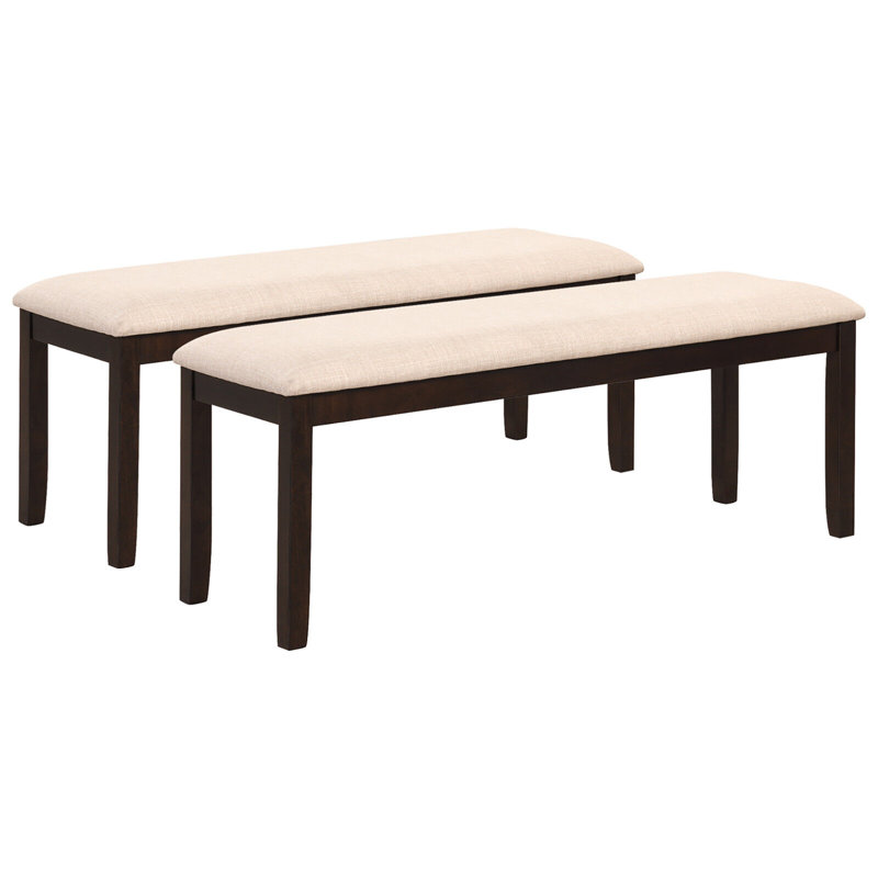 Linen Blend Upholstered Bench
