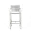 Ensemble de 2 tabourets d'extérieur avec cadre en aluminium antirouille 29,50 po d'extérieur, argent