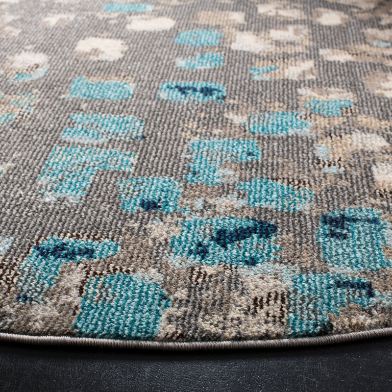 Pless Performance Abstract Rug, Round 6'7"