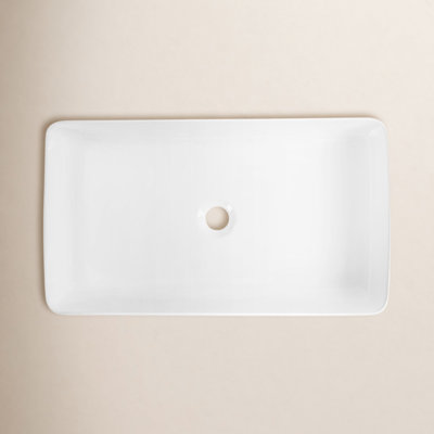 Rectangular Ceramic Vessel Bathroom Sink