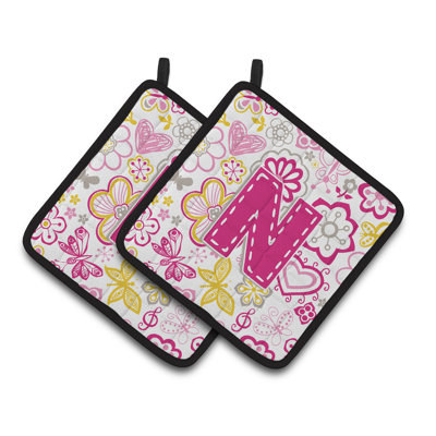 Fleurs et papillons Potholder