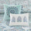 8 Piece Cotton Floral Printed Reversible Comforter Set, Blue, Queen-119068588