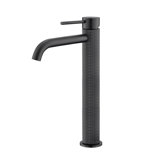 Metro Knurled High Bathroom Faucet - Vessel - 12" Brass/Brushed Nickel