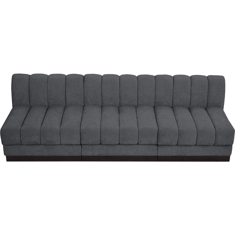 Canapé rembourré 96 po Quinn, Tissu gris chenille