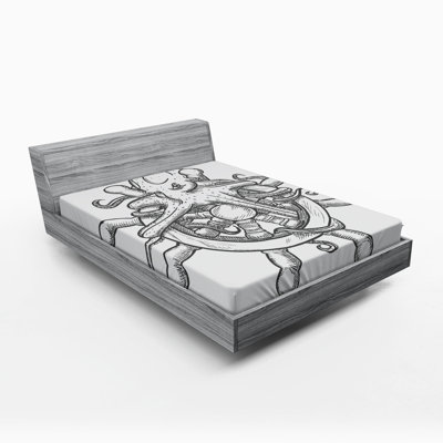 Octopus Microfiber Patterned Fitted Sheet