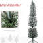 Arbre de Noël artificiel 6 pi, 329 pointes de neige floquées, base en métal massif, base artificielle, joyeuses fêtes