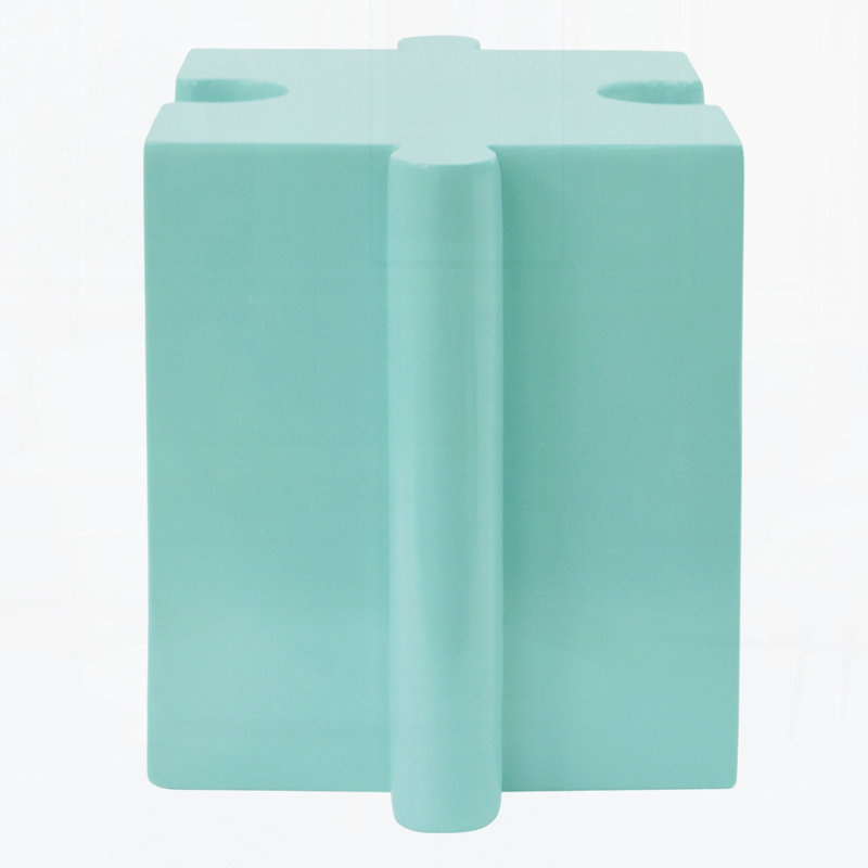 Puzzle Art Side Table, Modular Concave Edge MGO Table, 17.75" H x 15.5" W x 15.5" D, Light Green