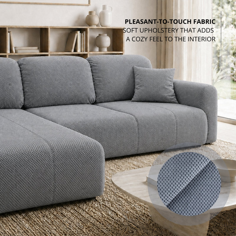 Ronnell 3 Seater Sofa Bed, Left Hand Facing Corner Sofa