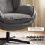 Upholstered Chenille Swivel Armchair-1198908923