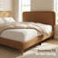 Grand lit plateforme tapissier moderne avec tête de lit ajustable
