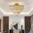 20" Crystal Chandelier Ceiling Light, Modern Luxury 10-Light Flush Mount Light Fixture, Elegant Home Lighting For Living Room, Dining Room, Bedroom (No Bulbs)-1796308818