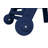 Navy Blue Outdoor Lounge Chair With Wood Texture - 5 Positions, Wheels, Cup Holder-74812574