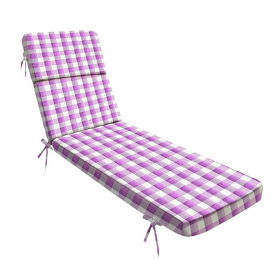  Outdoor Indoor 3'' Lounge Patio Cushion pink gingham plaid checkered for backdrop postcard for your design Water-Resistant Chaise Lounge Cushion for Chair Patio Furniture Seat Cushion