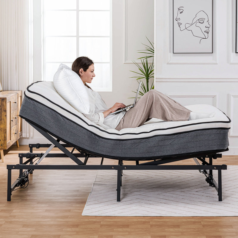 Adjustable Bed Frame Bed Base With Remote Control, Independent Head And Foot Incline, Adjustable Bed Frames With Mattress Holder