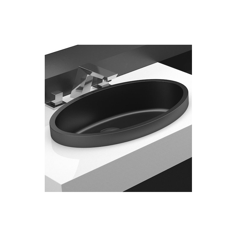 Vetro Freddo 21'' L Bathroom Sink, Black